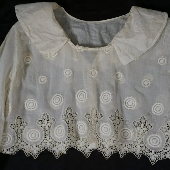 Vintage Edwardian Embroidered Sheer Lace Two-Piece Set – XS/S - Picture 12 of 16